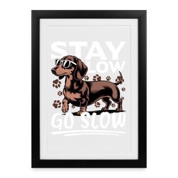 Funny Dog Breed Dachshund - Framed poster (27 × 37 cm) - black - Front