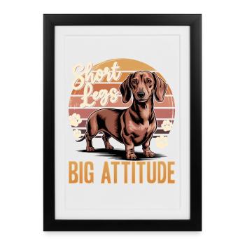 Funny Dog Breed Dachshund - Framed poster (27 × 37 cm) - black - Front