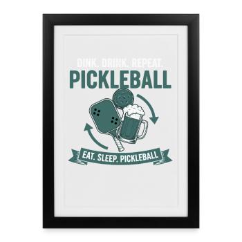 Pickleball Funny Player Pickle Ball Pickleball - Framed poster (27 × 37 cm) - black - Front