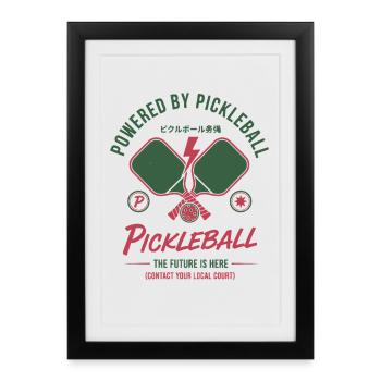Pickleball propulsé par Joueur drôle de Pickleball - Affiche encadrée (27 × 37 cm) - noir - Devant