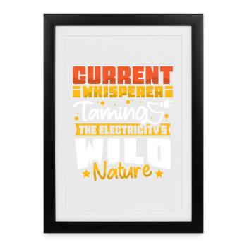 Electrician, Electronics Technician, Electrician - Framed poster (27 × 37 cm) - black - Front
