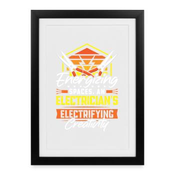 Electrician, Electronics Technician, Electrician - Framed poster (27 × 37 cm) - black - Front