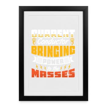 Electrician, Electronics Technician, Electrician - Framed poster (27 × 37 cm) - black - Front
