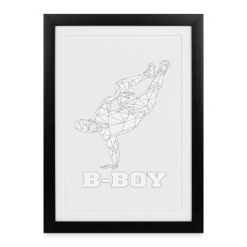 Breakdance B-Boy Streetdance Hip Hop - Gerahmtes Poster (27 × 37 cm) - Schwarz - Vorne