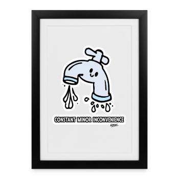 Constant Minor Inconvenience Faucet - Framed poster (27 × 37 cm) - black - Front