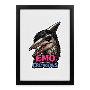 Emo Dinosaur, Sad Dino, Emotional - Framed poster (27 × 37 cm) - black - Front