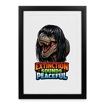 Emo Dinosaur, Sad Dino, Emotional - Framed poster (27 × 37 cm) - black - Front