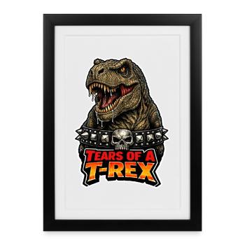 Emo Dinosaur, Sad Dino, Emotional - Framed poster (27 × 37 cm) - black - Front