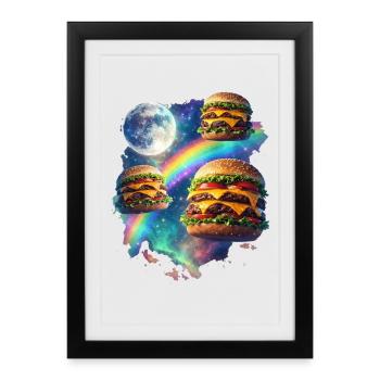 Galactic Burger Explosion - Framed poster (27 × 37 cm) - black - Front