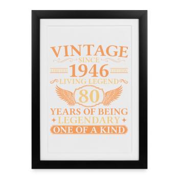 Millésime 1946 – 80e anniversaire de Living Legend - Affiche encadrée (27 × 37 cm) - noir - Devant