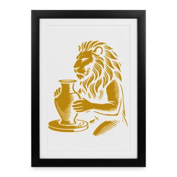 Maître potier Lion d’or - Affiche encadrée (27 × 37 cm) - noir - Devant