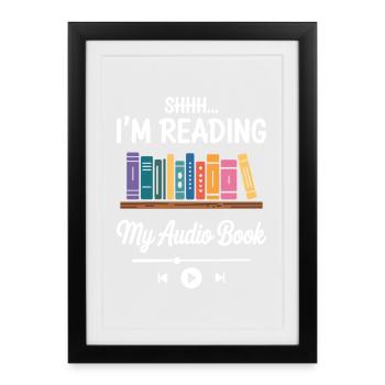 Reste en lisant mon livre audio, auteur de livres - Affiche encadrée (27 × 37 cm) - noir - Devant