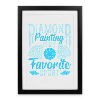 Peinture au diamant : mon sport préféré : l’artisanat - Affiche encadrée (27 × 37 cm) - noir - Devant