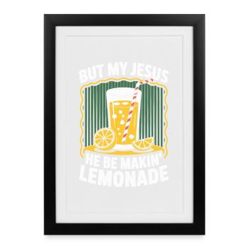 Jésus limonade Humour Dictionnaire Design - Affiche encadrée (27 × 37 cm) - noir - Devant