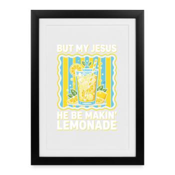 Jésus fait de la limonade – shaker coloré - Affiche encadrée (27 × 37 cm) - noir - Devant