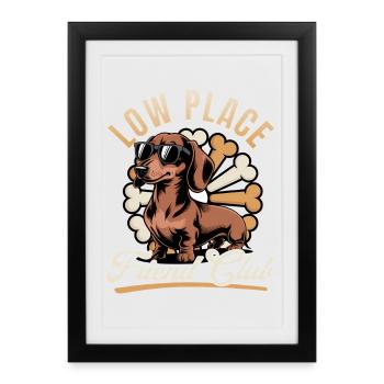 Funny Dog Breed Dachshund - Framed poster (27 × 37 cm) - black - Front