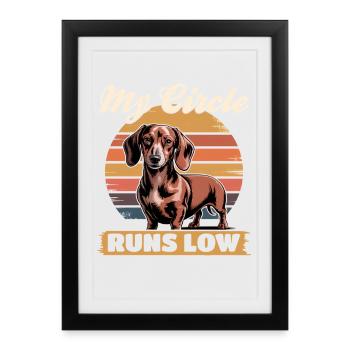 Funny Dog Breed Dachshund - Framed poster (27 × 37 cm) - black - Front