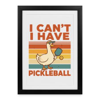 Joueur drôle de pickleball pickleball - Affiche encadrée (27 × 37 cm) - noir - Devant