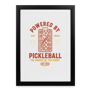 Les joueurs de pickleball adorent les raquettes sur le terrain de pickleball - Affiche encadrée (27 × 37 cm) - noir - Devant