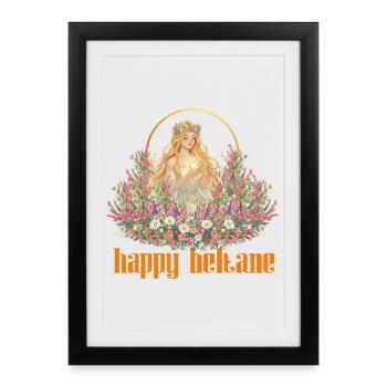 Joyeuses bénédictions de Beltane Célébrations du 1er mai Pagans - Affiche encadrée (27 × 37 cm) - noir - Devant