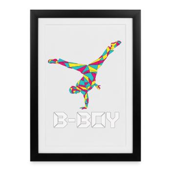 Breakdance B-Boy Street Dance Hip Hop - Framed poster (27 × 37 cm) - black - Front