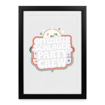 Schlager Party Crew Mallorca Festival JGA Malle - Gerahmtes Poster (27 × 37 cm) - Schwarz - Vorne