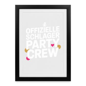 Schlager Party Crew Mallorca Festival JGA Malle - Gerahmtes Poster (27 × 37 cm) - Schwarz - Vorne