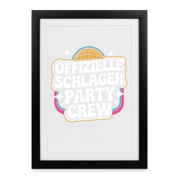 Schlager Party Crew Mallorca Festival JGA Malle - Gerahmtes Poster (27 × 37 cm) - Schwarz - Vorne