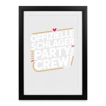 Schlager Party Crew Mallorca Festival JGA Malle - Gerahmtes Poster (27 × 37 cm) - Schwarz - Vorne