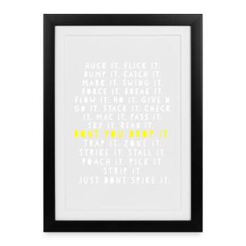 Ne tombez pas en gras Typographie - Affiche encadrée (27 × 37 cm) - noir - Devant