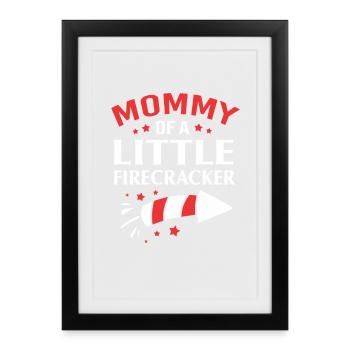 Baby shower de juillet : Équipe de maman enceinte - Affiche encadrée (27 × 37 cm) - noir - Devant