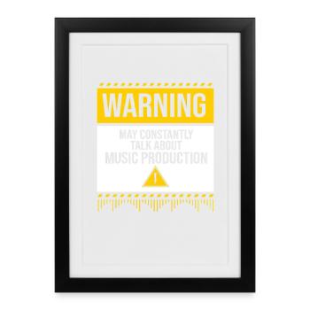 Keyboard DJ Djing Label - Framed poster (27 × 37 cm) - black - Front