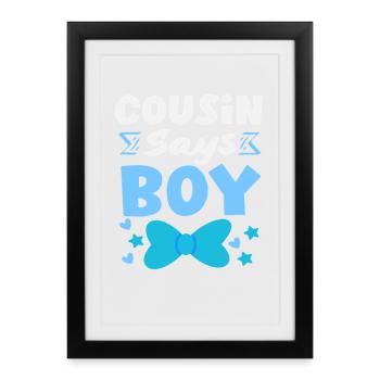 Papa dit qu’une fête de révélation de sexe pour les jeunes - Affiche encadrée (27 × 37 cm) - noir - Devant