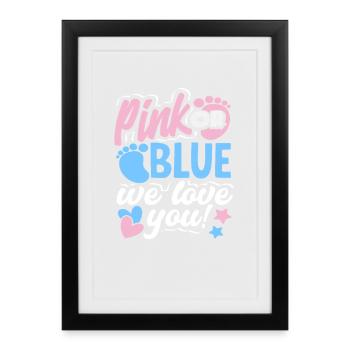 Rose ou bleu Révélation du genre - Affiche encadrée (27 × 37 cm) - noir - Devant