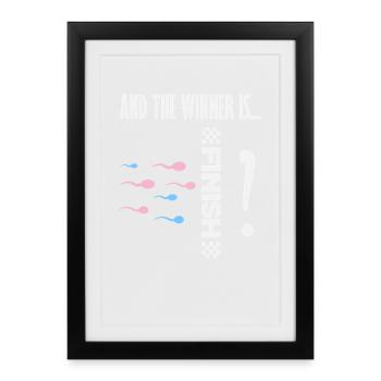 And the winner is sperm race funny - Framed poster (27 × 37 cm) - black - Front