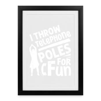 Jeux du Festival écossais : Highlander Lancer de caber - Affiche encadrée (27 × 37 cm) - noir - Devant