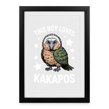 Kakapo Sprüche Kakapos Lustiges Kakapo Geschenk - Gerahmtes Poster (27 × 37 cm) - Schwarz - Vorne