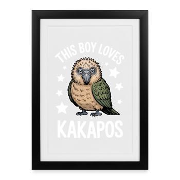 Kakapo Sprüche Kakapos Lustiges Kakapo Geschenk - Gerahmtes Poster (27 × 37 cm) - Schwarz - Vorne