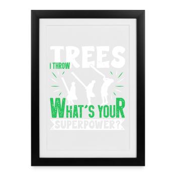  Caber Tossing Scottish Highland Games Highlander - Framed poster (27 × 37 cm) - black - Front