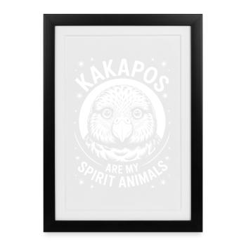 Kakapo Sprüche Kakapos Lustiges Kakapo Geschenk - Gerahmtes Poster (27 × 37 cm) - Schwarz - Vorne