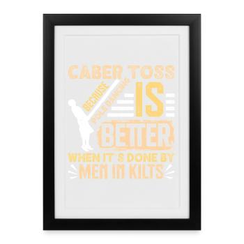 Caber Toss Pole Dancing Scottish Highland - Affiche encadrée (27 × 37 cm) - noir - Devant