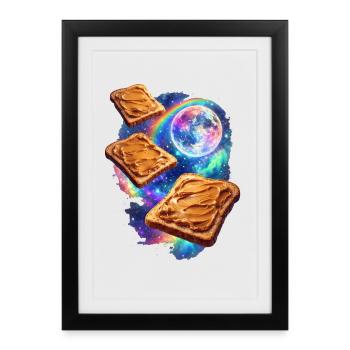 Toasts au beurre de cacahuète de l’espace - Affiche encadrée (27 × 37 cm) - noir - Devant