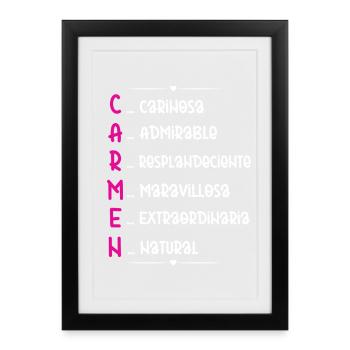 Carmen Name Acrostic - Framed poster (27 × 37 cm) - black - Front