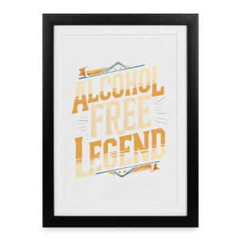 Légende de l’abstinence antialcoolique sans alcool - Affiche encadrée (27 × 37 cm) - noir - Devant