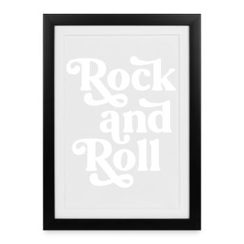 Rock and Roll Retro Typeface - Framed poster (27 × 37 cm) - black - Front