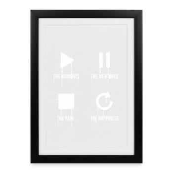 Pleine conscience, moments, souvenirs, bonheur - Affiche encadrée (27 × 37 cm) - noir - Devant