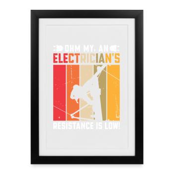 Électricien, technicien en électronique, électricien - Affiche encadrée (27 × 37 cm) - noir - Devant