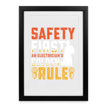 Électricien, technicien en électronique, électricien - Affiche encadrée (27 × 37 cm) - noir - Devant