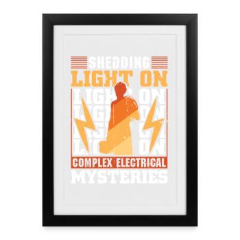 Electrician, Electronics Technician, Electrician - Framed poster (27 × 37 cm) - black - Front