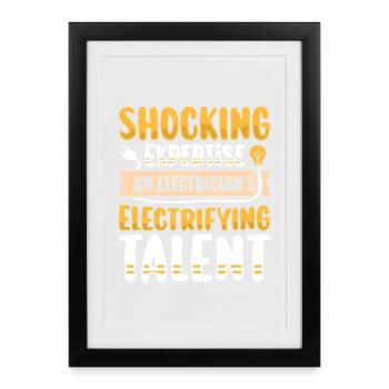 Electrician, Electronics Technician, Electrician - Framed poster (27 × 37 cm) - black - Front